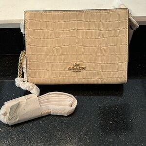 NWT Coach crocodile slim crossbody